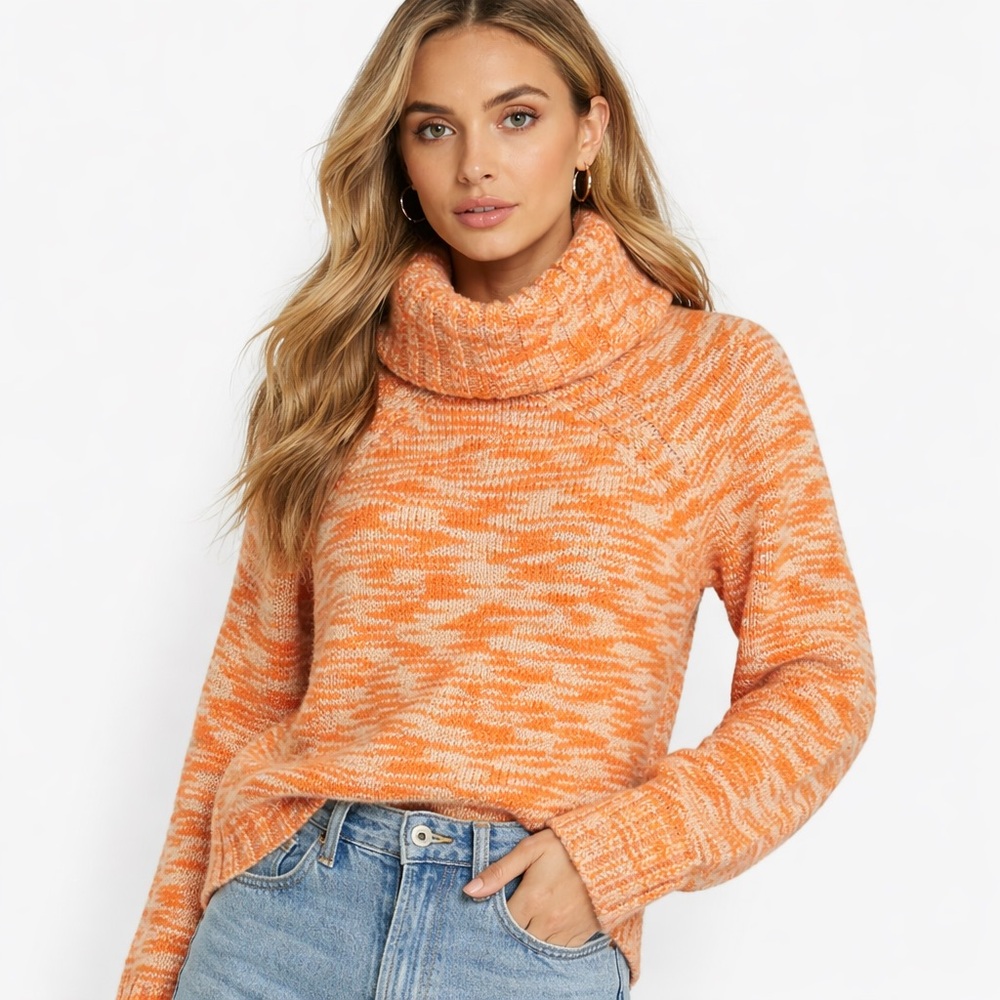 Joie Kaine Alpaca Wool Turtleneck Sweater Tiger Lily Cozy Quiet Luxury S
